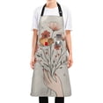 thumbnail image 1 of Yayeee Chief Kitchen Apron with Pockets for Cooking Water Resistant Unisex Adjustable Neck Strap, Red Flower, 1 of 7