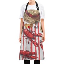Yayeee Chief Kitchen Apron with Pockets for Cooking Water Resistant Unisex Adjustable Neck Strap, Red Lobster