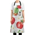 thumbnail image 1 of Yayeee Chief Kitchen Apron with Pockets for Cooking Water Resistant Unisex Adjustable Neck Strap, White Apple Pattern, 1 of 7