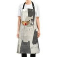 thumbnail image 1 of Yayeee Chief Kitchen Apron with Pockets for Cooking Water Resistant Unisex Adjustable Neck Strap, White Cute Cats, 1 of 7