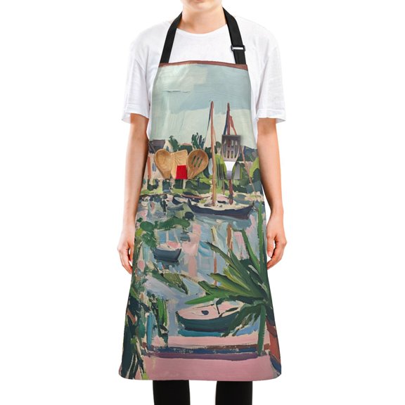 Yayeee Chief Kitchen Apron with Pockets for Cooking Water Resistant Unisex Adjustable Neck Strap, Window Plants