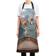 thumbnail image 1 of Yayeee Chief Kitchen Apron with Pockets for Cooking Water Resistant Unisex Adjustable Neck Strap, Wooden Boat, 1 of 7