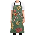 thumbnail image 1 of Yayeee Chief Kitchen Apron with Pockets for Cooking Water Resistant Unisex Adjustable Neck Strap, Yellow Christmas Gingerbread, 1 of 7