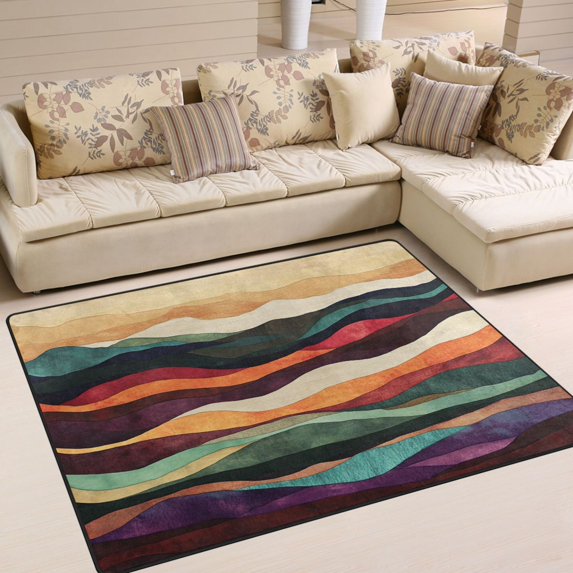 Yayeee Area Rugs for Living Room 5.2'x4' Non Slip Washable Bedroom Floor Carpet, Artistic Desert Pattern