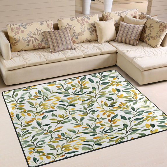 Yayeee Area Rugs for Living Room 5.2'x4' Non Slip Washable Bedroom Floor Carpet, Autumn Greenery