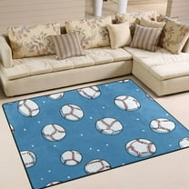 Yayeee Area Rugs for Living Room 5.2'x4' Indoor Non Slip Washable Bedroom Carpet, Baseballs Pattern