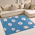 thumbnail image 1 of Yayeee Area Rugs for Living Room 5.2'x4' Indoor Non Slip Washable Bedroom Carpet, Baseballs Pattern, 1 of 5