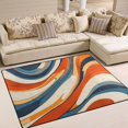 thumbnail image 1 of Yayeee Area Rugs for Living Room 5.2'x4' Non Slip Washable Bedroom Floor Carpet, Beige Abstract Wavy, 1 of 5