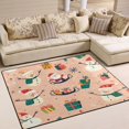 thumbnail image 1 of Yayeee Area Rugs for Living Room 5.2'x4' Non Slip Washable Bedroom Floor Carpet, Beige Christmas Snowman, 1 of 6