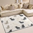 thumbnail image 1 of Yayeee Area Rugs for Living Room 5.2'x4' Non Slip Washable Bedroom Floor Carpet, Black Cute Cats, 1 of 5