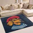 thumbnail image 1 of Yayeee Area Rugs for Living Room 5.2'x4' Non Slip Washable Bedroom Floor Carpet, Blue Dog Artist, 1 of 5