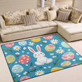 thumbnail image 1 of Yayeee Area Rugs for Living Room 5.2'x4' Non Slip Washable Bedroom Floor Carpet, Blue Easter Bunny, 1 of 5