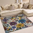 thumbnail image 1 of Yayeee Area Rugs for Living Room 5.2'x4' Non Slip Washable Bedroom Floor Carpet, Blue Flowers, 1 of 5