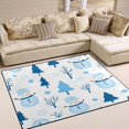 thumbnail image 1 of Yayeee Area Rugs for Living Room 5.2'x4' Non Slip Washable Bedroom Floor Carpet, Blue Simple Cartoon Snowmen, 1 of 6