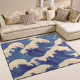 thumbnail image 1 of Yayeee Area Rugs for Living Room 5.2'x4' Indoor Non Slip Washable Bedroom Carpet, Blue Wave Pattern, 1 of 5