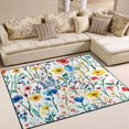 thumbnail image 1 of Yayeee Area Rugs for Living Room 5.2'x4' Non Slip Washable Bedroom Floor Carpet, Blue Wildflower Pattern, 1 of 5