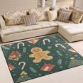 thumbnail image 1 of Yayeee Area Rugs for Living Room 5.2'x4' Non Slip Washable Bedroom Floor Carpet, Brown Christmas Gingerbread, 1 of 6