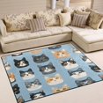 thumbnail image 1 of Yayeee Area Rugs for Living Room 5.2'x4' Non Slip Washable Bedroom Floor Carpet, Cartoon Cute Cat, 1 of 5