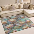 thumbnail image 1 of Yayeee Area Rugs for Living Room 5.2'x4' Non Slip Washable Bedroom Floor Carpet, Colorful Water Lilies Pattern, 1 of 5