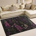 thumbnail image 1 of Yayeee Area Rugs for Living Room 5.2'x4' Non Slip Washable Bedroom Floor Carpet, Dark Purple Floral Pattern, 1 of 6