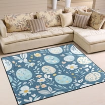 Yayeee Area Rugs for Living Room 5.2'x4' Non Slip Washable Bedroom Floor Carpet, Easter Eggs