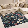 thumbnail image 1 of Yayeee Area Rugs for Living Room 5.2'x4' Non Slip Washable Bedroom Floor Carpet, Floral Raspberry Pattern, 1 of 6