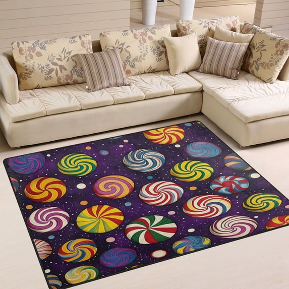 Yayeee Area Rugs for Living Room 5.2'x4' Non Slip Washable Bedroom Floor Carpet, Galactic Candy