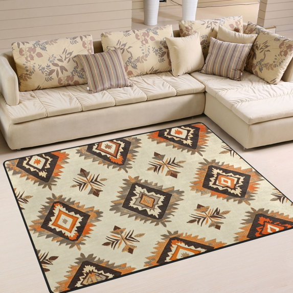 Yayeee Area Rugs for Living Room 5.2'x4' Indoor Non Slip Washable Bedroom Carpet, Geometric Designs