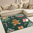 thumbnail image 1 of Yayeee Area Rugs for Living Room 5.2'x4' Non Slip Washable Bedroom Floor Carpet, Green Christmas Gingerbread, 1 of 6