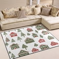 thumbnail image 1 of Yayeee Area Rugs for Living Room 5.2'x4' Non Slip Washable Bedroom Floor Carpet, Green Christmas House, 1 of 5