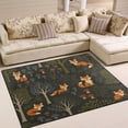 thumbnail image 1 of Yayeee Area Rugs for Living Room 5.2'x4' Non Slip Washable Bedroom Floor Carpet, Green Forest Fox Pattern, 1 of 5