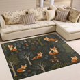 thumbnail image 1 of Yayeee Area Rugs for Living Room 5.2'x4' Non Slip Washable Bedroom Floor Carpet, Green Forest Fox Pattern, 1 of 6