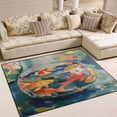 thumbnail image 1 of Yayeee Area Rugs for Living Room 5.2'x4' Non Slip Washable Bedroom Floor Carpet, Green Goldfish, 1 of 5