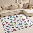 thumbnail image 1 of Yayeee Area Rugs for Living Room 5.2'x4' Non Slip Washable Bedroom Floor Carpet, Green Stars, 1 of 5