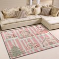 thumbnail image 1 of Yayeee Area Rugs for Living Room 5.2'x4' Non Slip Washable Bedroom Floor Carpet, Light Green Christmas Houses, 1 of 5