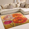 thumbnail image 1 of Yayeee Area Rugs for Living Room 5.2'x4' Non Slip Washable Bedroom Floor Carpet, Orange Abstract Floral, 1 of 5