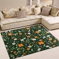thumbnail image 1 of Yayeee Area Rugs for Living Room 5.2'x4' Non Slip Washable Bedroom Floor Carpet, Orange Flowers, 1 of 5