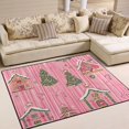 thumbnail image 1 of Yayeee Area Rugs for Living Room 5.2'x4' Non Slip Washable Bedroom Floor Carpet, Pink Gingerbread House, 1 of 6