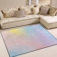 thumbnail image 1 of Yayeee Area Rugs for Living Room 5.2'x4' Non Slip Washable Bedroom Floor Carpet, Pink Wavy Striped, 1 of 5