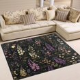 thumbnail image 1 of Yayeee Area Rugs for Living Room 5.2'x4' Non Slip Washable Bedroom Floor Carpet, Purple Floral Pattern, 1 of 5