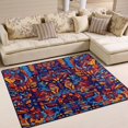 thumbnail image 1 of Yayeee Area Rugs for Living Room 5.2'x4' Non Slip Washable Bedroom Floor Carpet, Red Geometric Eagle, 1 of 5