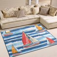 thumbnail image 1 of Yayeee Area Rugs for Living Room 5.2'x4' Non Slip Washable Bedroom Floor Carpet, Red Sailboats, 1 of 5