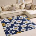 thumbnail image 1 of Yayeee Area Rugs for Living Room 5.2'x4' Non Slip Washable Bedroom Floor Carpet, Retro Daisy Pattern, 1 of 5