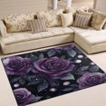 thumbnail image 1 of Yayeee Area Rugs for Living Room 5.2'x4' Non Slip Washable Bedroom Floor Carpet, Roses and Pearls, 1 of 5