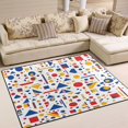 thumbnail image 1 of Yayeee Area Rugs for Living Room 5.2'x4' Non Slip Washable Bedroom Floor Carpet, Simple Shapes, 1 of 5