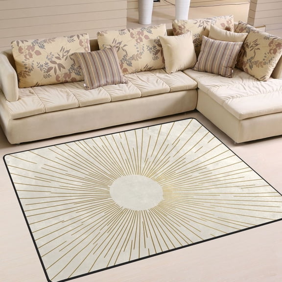 Yayeee Area Rugs for Living Room 5.2'x4' Indoor Non Slip Washable Bedroom Carpet, Sunshine
