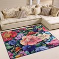 thumbnail image 1 of Yayeee Area Rugs for Living Room 5.2'x4' Non Slip Washable Bedroom Floor Carpet, Vibrant Pink Floral Pattern, 1 of 5
