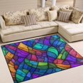 thumbnail image 1 of Yayeee Area Rugs for Living Room 5.2'x4' Non Slip Washable Bedroom Floor Carpet, Vibrant Stained Glass Pattern, 1 of 5
