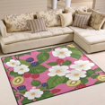 thumbnail image 1 of Yayeee Area Rugs for Living Room 5.2'x4' Non Slip Washable Bedroom Floor Carpet, White Flowers, 1 of 5