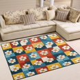 thumbnail image 1 of Yayeee Area Rugs for Living Room 5.2'x4' Non Slip Washable Bedroom Floor Carpet, Yellow Checkered Daisy, 1 of 5